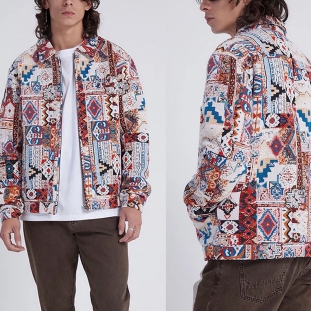 Pacsun Men's Aztec Multicolor Patterned Jacket Size M